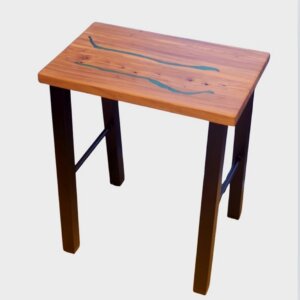 Walnut Turquoise Resin Square Legs