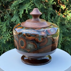 Walnut Resin Hickory Nut Lidded