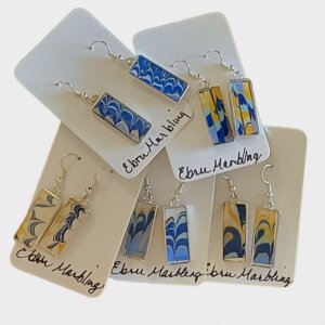 Earrings, Ebru Turkish Paper