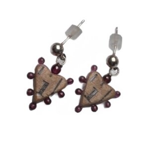 Garnets Heart Shaped Ruler Earrings