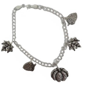 Charm Bracelet Maple Leaves, Pumpkin,Acorn