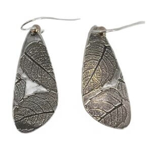Leaf, Gold Plated Bead Earrings