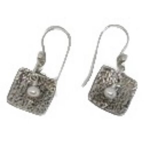 Square, Pearl, Earrings