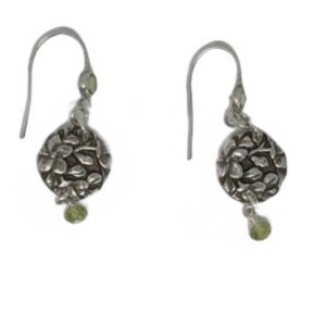 Floral Round, Peridot Zirconia Earrings