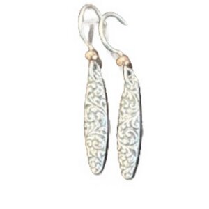 Floral Oblong, Copper Beads Earrings