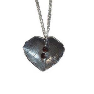 Leaf Pendant, Garnet