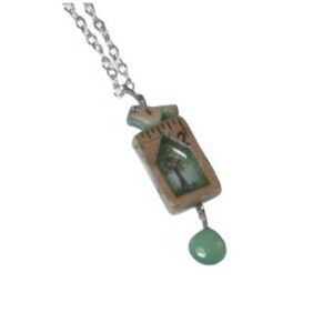 Bird Ruler Painted Tree Necklace