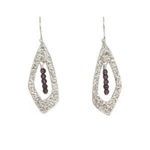 Garnet Gemstone And Silver Earrings