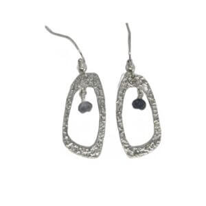 Turmaline Bead And Silver Earrings