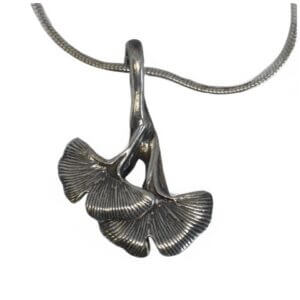 Ginko Leaf Silver Pendant