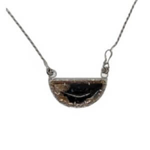 Fossilized Palm Root Sterling and Mixed Metal Necklace