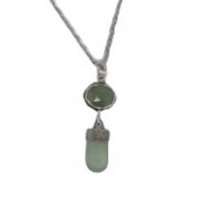 Faceted Emerald, Green Beach Glass necklace