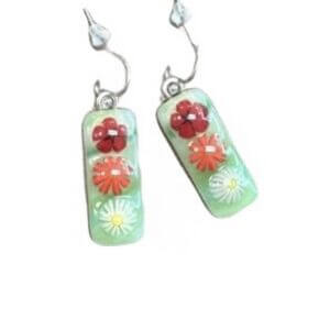 Floral Rectangle Earrings