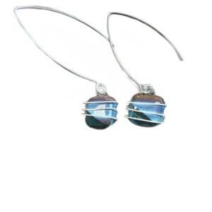 Wrapped Moon Over Lake Michigan - Brown Earrings