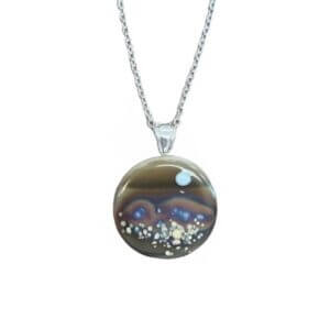 Moon Over Lake Michigan- Brown Pendant