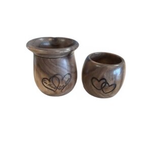 Two Heart Walnut Wood Vessel