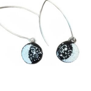 Moon Earrings Black And White