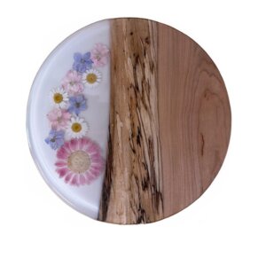 Lazy Susan, SM - Pink Dried Flowers