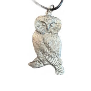 Owl Pendant LG Saw-Wet Pendant